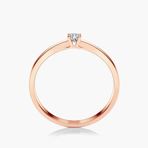 Pierścionek zaręczynowy SAVICKI: różowe złoto, diament